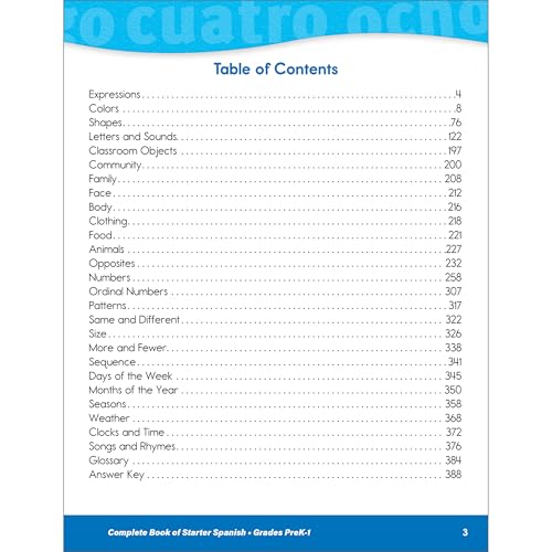 Complete Book Of Starter Spanish Workbook For Kids, Prekgrade 1 Spanish Learning, Basic Spanish Vocabulary, Colors, Shapes, Alp,Used
