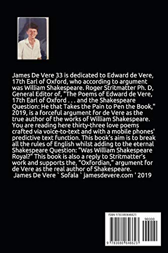 James DeVere 33: Love Songs for Edward de Vere, 17th Earl of Oxford,Used