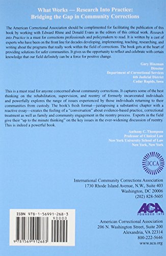What Works: Research Into Practice: Bridging the Gap in Community Corrections,Used