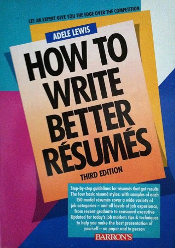 How To Write Better Resumes,Used
