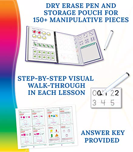 Spectrum Preschool HandsOn Math Workbook, Ages 4 to 5, PreK HandsOn Math, Counting, Addition, Subtraction, and Place Value Mat,Used