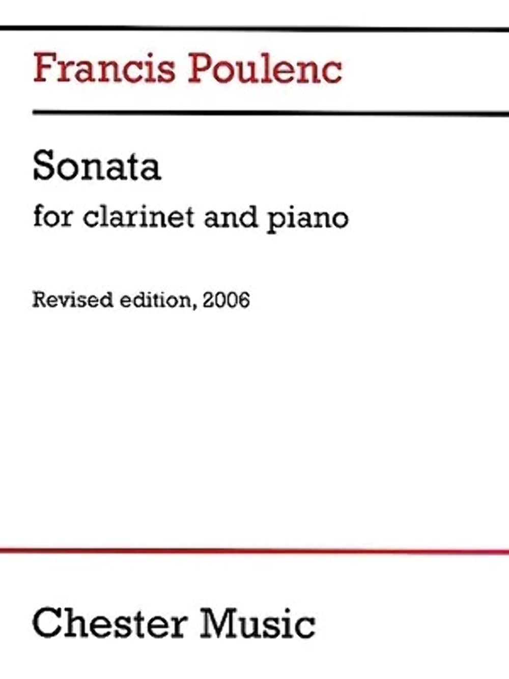 Sonata for Clarinet and Piano: Revised Edition, 2006,Used