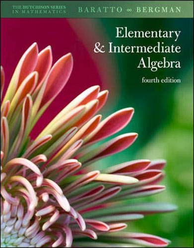 Hutchisons Elementary And Intermediate Algebra (Hutchison Series In Mathematics),Used