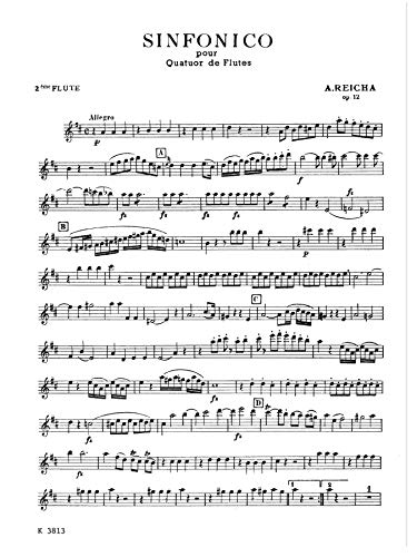 Sinfonica Opus 12: For Four Flutes (Kalmus Edition),Used