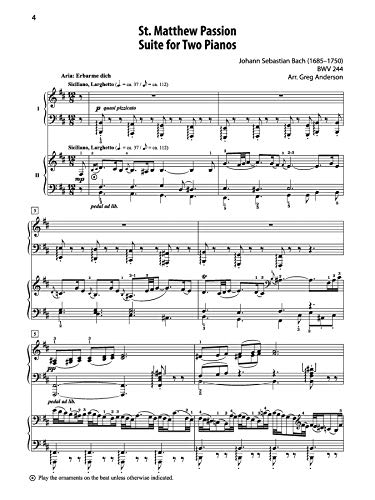 St. Matthew Passion Suite for Two Pianos (Anderson & Roe Duos & Duets),Used