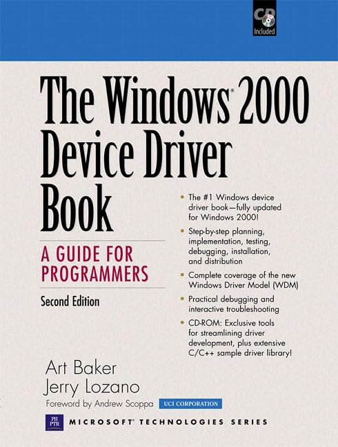 The Windows 2000 Device Driver Book: A Guide for Programmers,Used