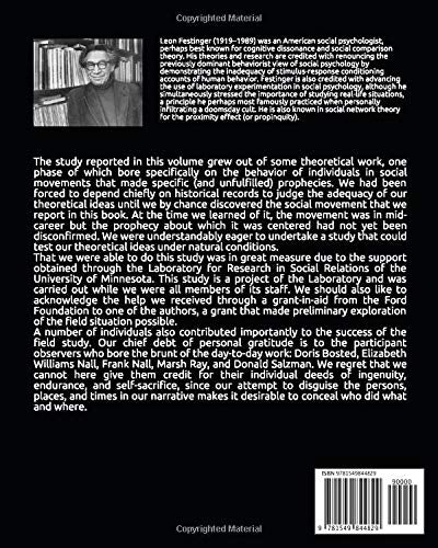 When Prophecy Fails: A Social & Psychological Study of a Modern Group that Predicted the Destruction of the World,Used