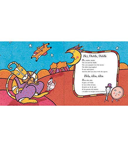 Carson Dellosa Las Rimas de Mam Oca (Mother Goose Rhymes), Bilingual Childrens Book Spanish/English, Guided Reading Level J (V,Used