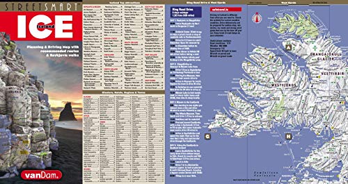StreetSmart Iceland Map by VanDam laminated pocketsize, country planning and driving map with all attractions, sights, hotels, ,New