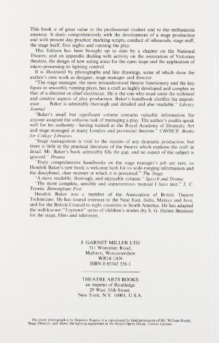 Stage Management and Theatrecraft: A Stage Manager's Handbook,Used