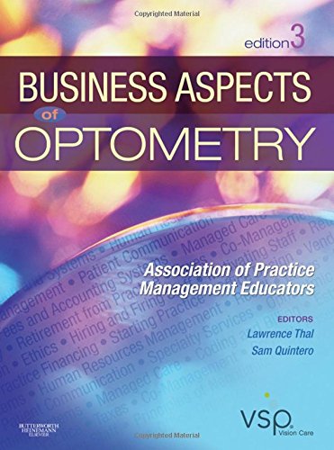 Business Aspects of Optometry: Association of Practice Management Educators,Used