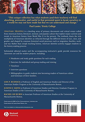 American Identities: An Introductory Textbook,New