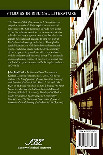 The Rhetorical Role of Scripture in 1 Corinthians (Society of Biblical Literature Monograph Series),Used