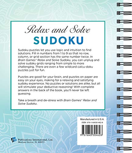 Brain Games  Relax and Solve: Sudoku (Blue),Used