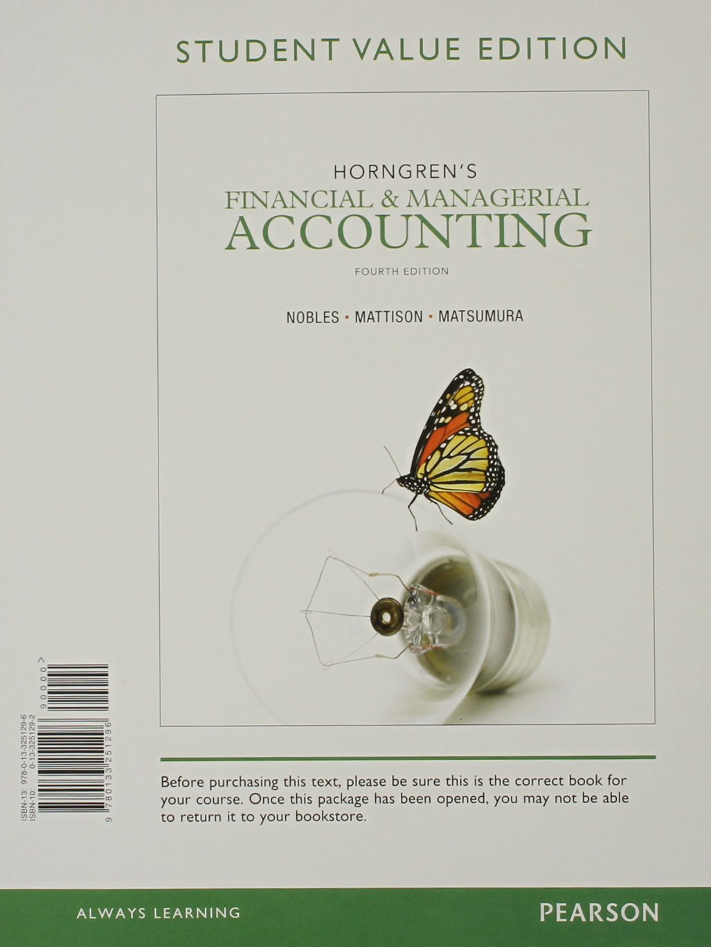 Horngren'S Financial & Managerial Accounting, Student Value Edition (4Th Edition),Used