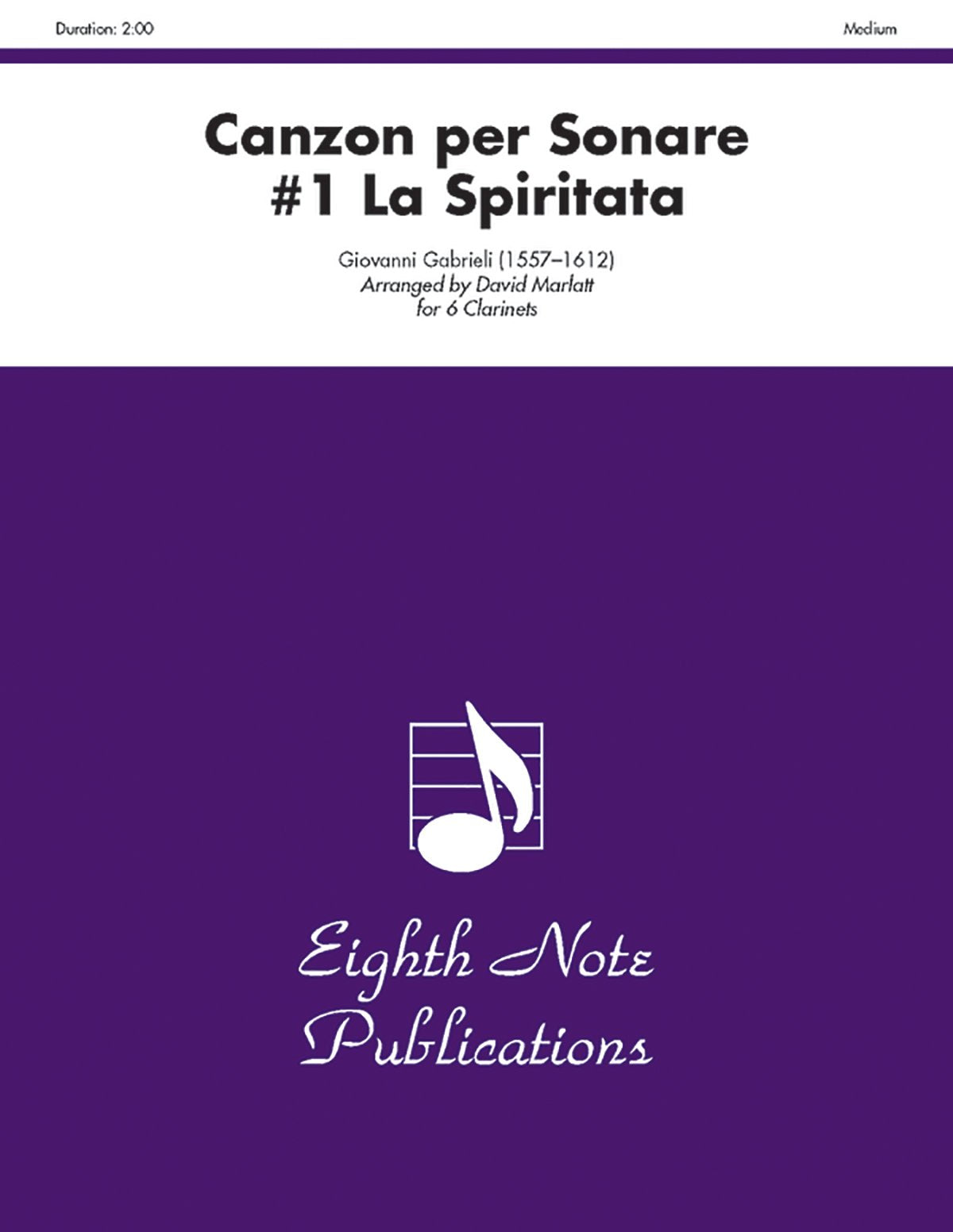 Canzon Per Sonare #1 La Spiritata: Score & Parts (Eighth Note Publications),Used