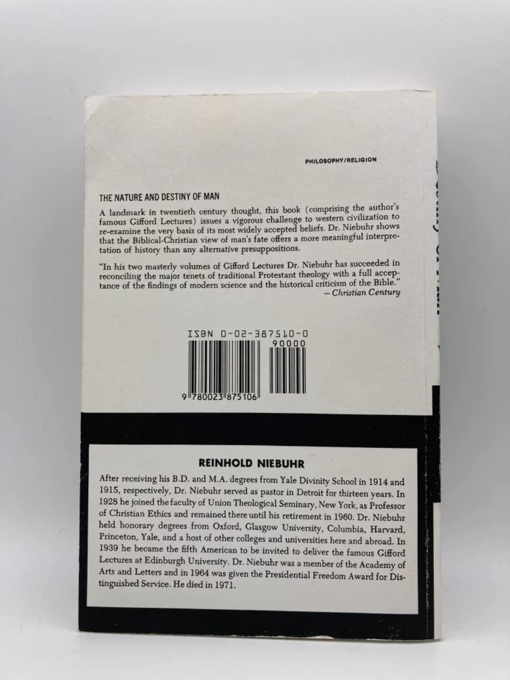 The Nature And Destiny Of Man, Volume 1,Used