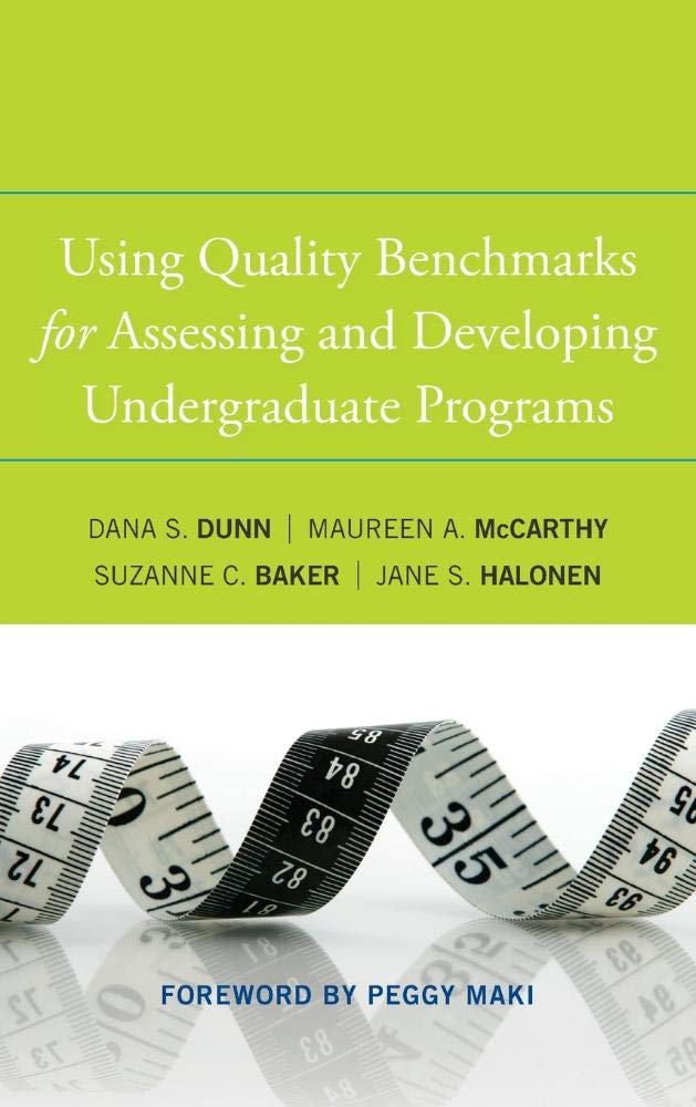 Using Quality Benchmarks for Assessing and Developing Undergraduate Programs,Used