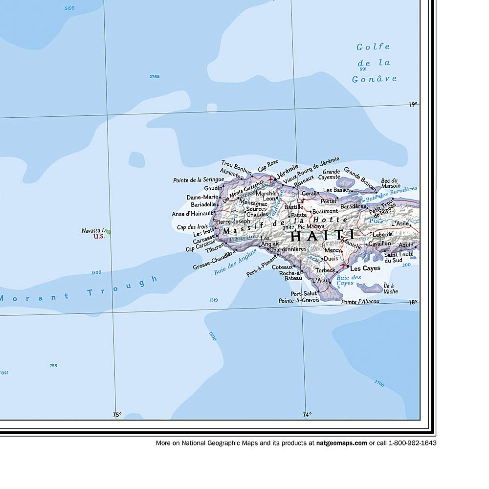 National Geographic Cuba Wall Map Classic (Poster Size: 36 x 24 in) (National Geographic Reference Map),Used