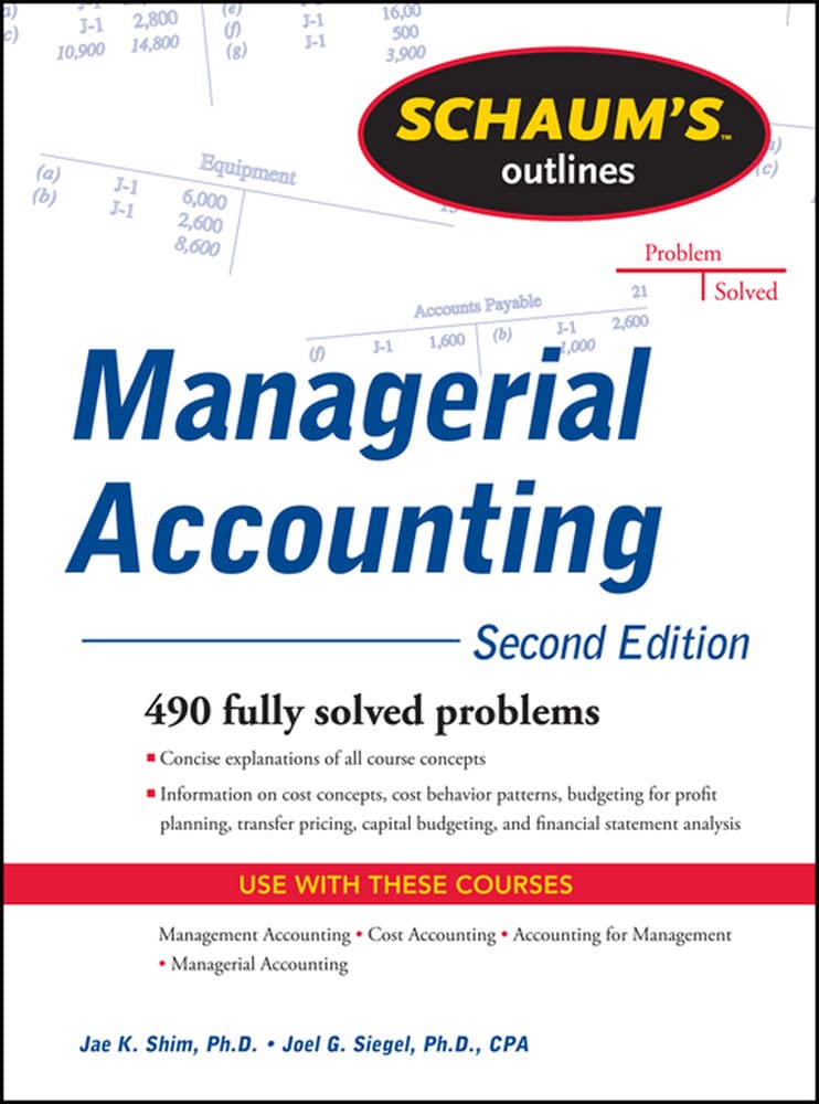Schaum'S Outline Of Managerial Accounting, 2Nd Edition (Schaum'S Outlines),Used