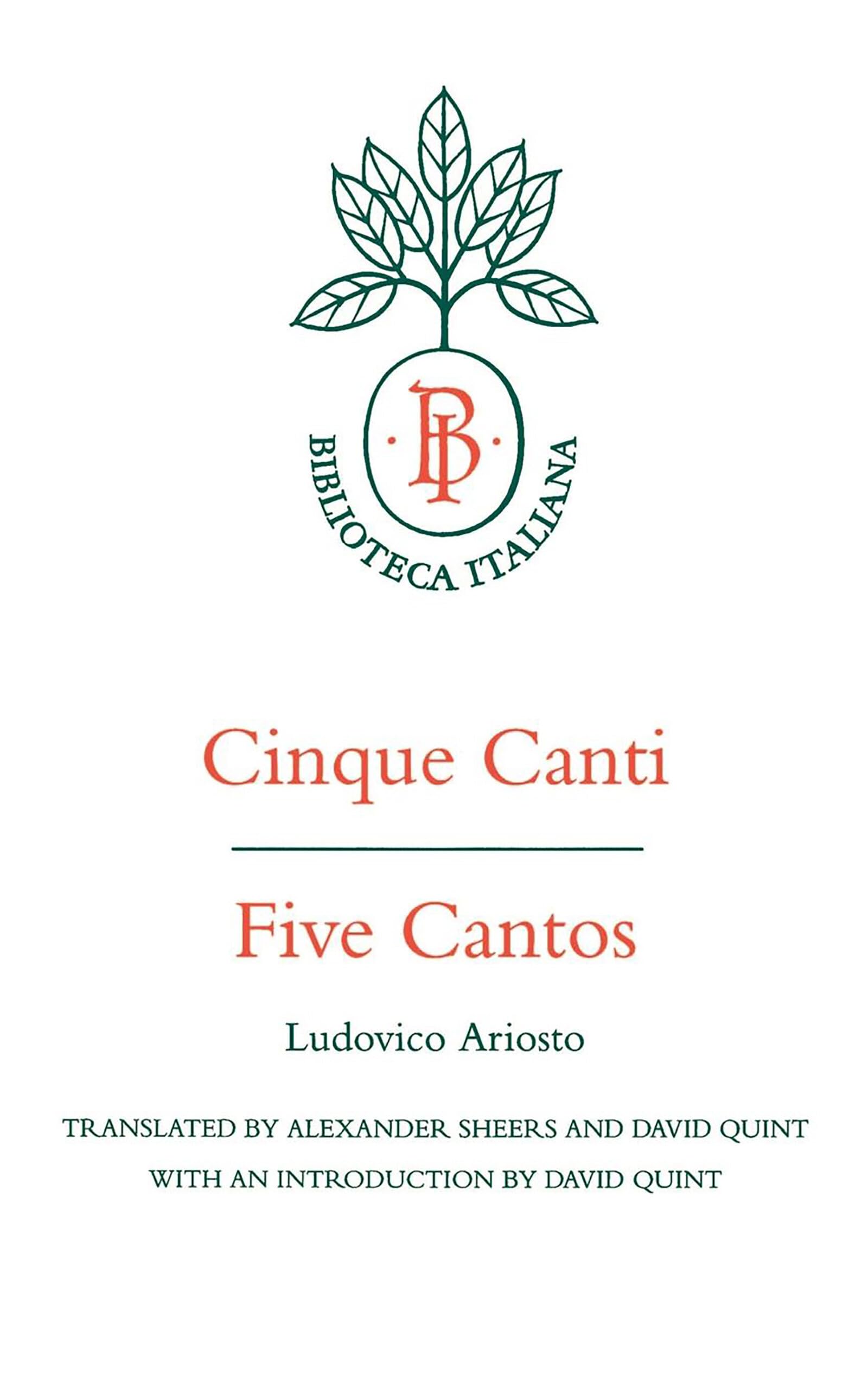 Cinque Canti / Five Cantos (Biblioteca Italiana) (Volume 8),Used