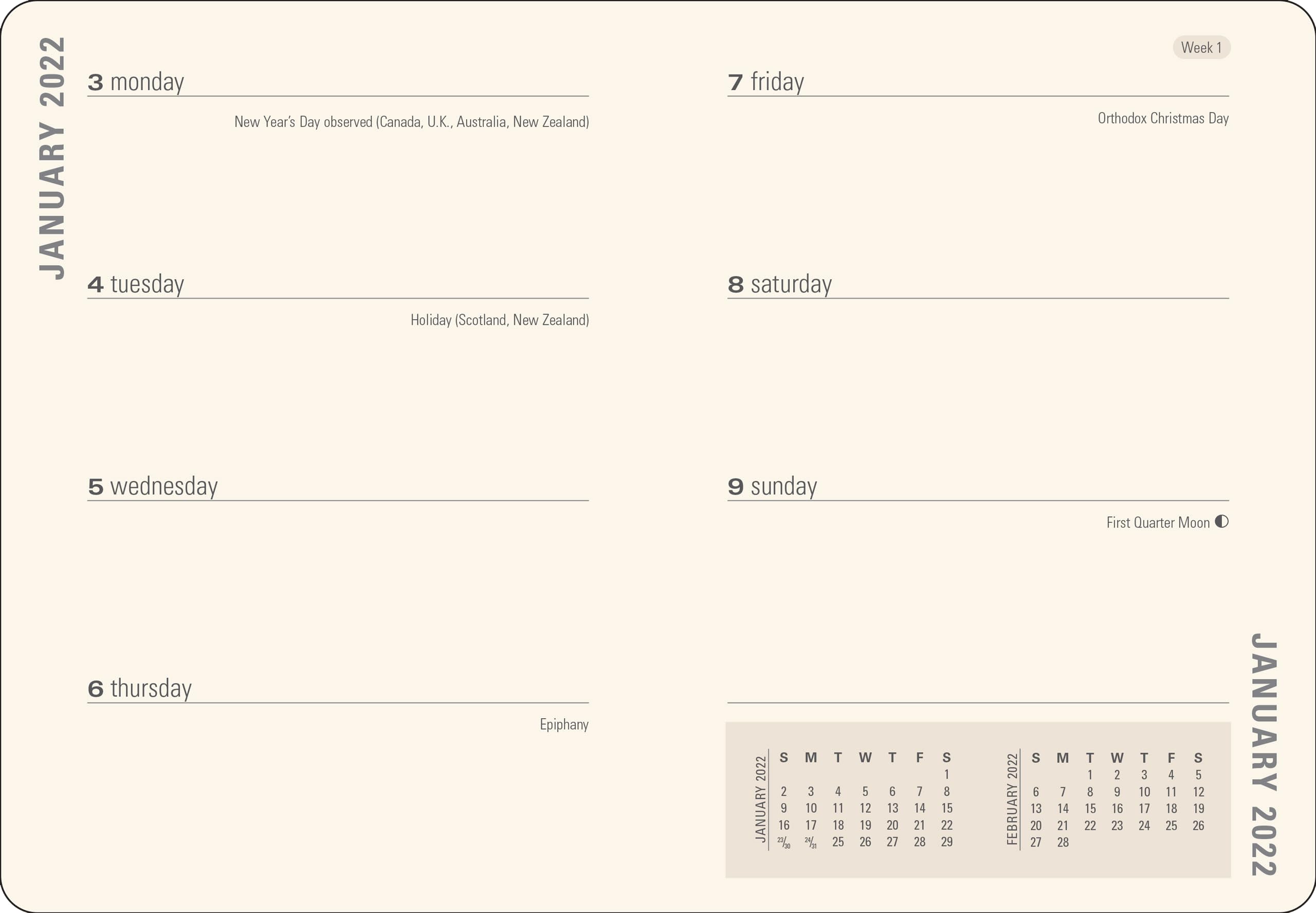 2022 Cherry Blossoms Weekly Planner (16Month Engagement Calendar) (English and Telugu Edition),Used