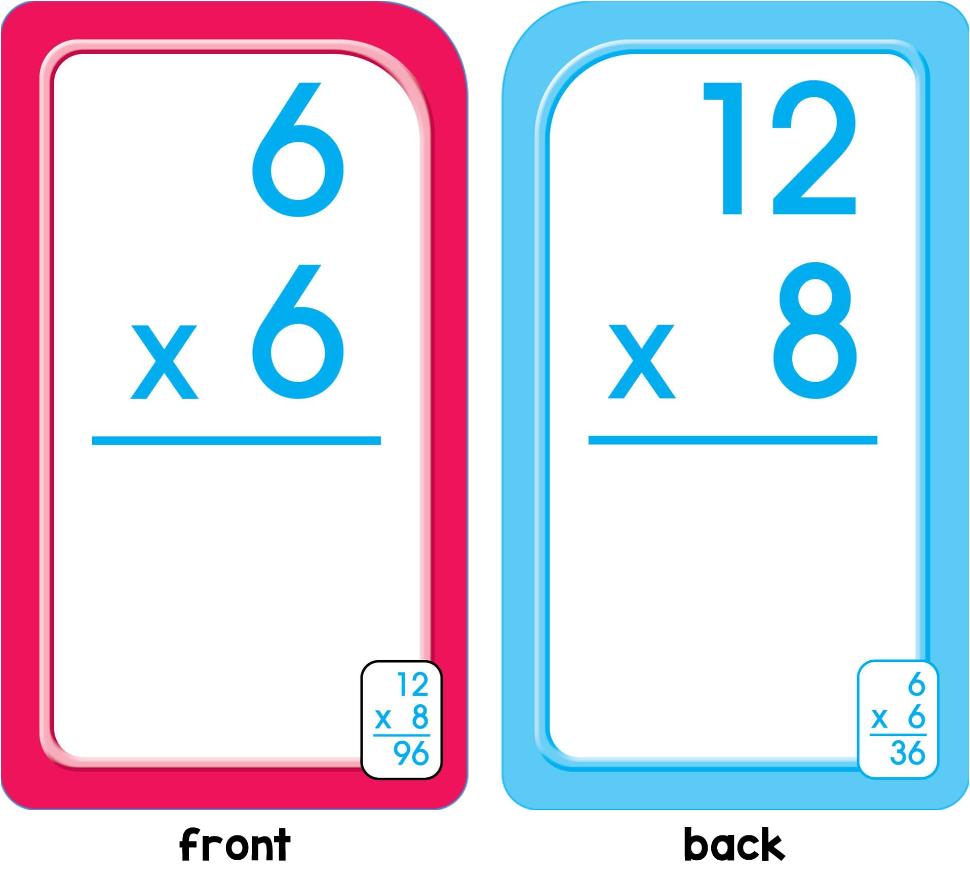 School Zone Multiplication 012 Flash Cards: 56 Math Cards, 3rd Grade, 4th Grade, Elementary Math, Multiplication Facts, Common ,Used