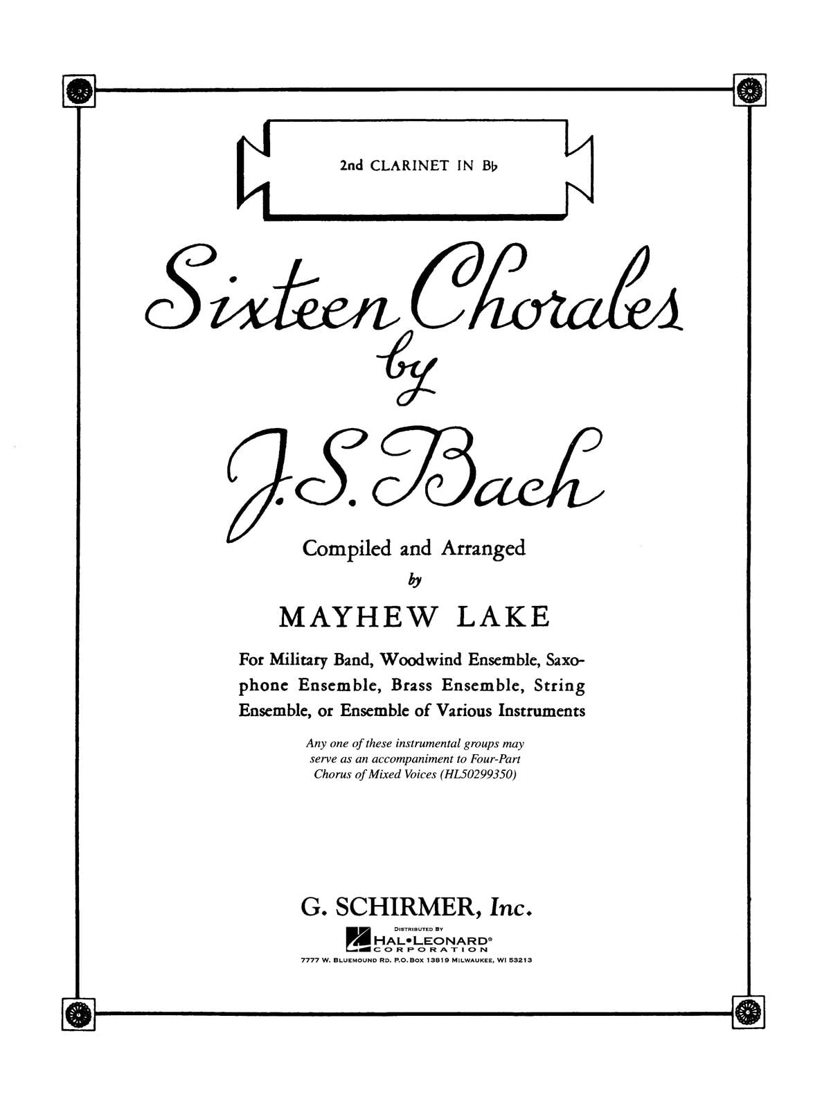 Sixteen Chorales: Bb Clarinet II Part,Used