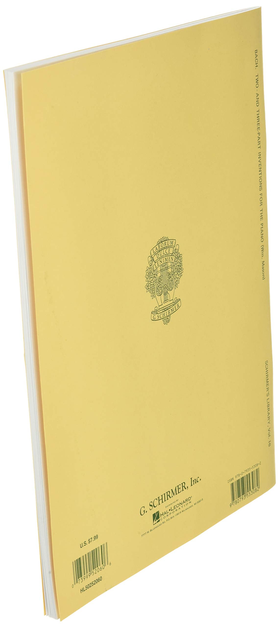 Bach Two and ThreePart Inventions for the Piano (Schirmer's Library of Musical Classics Vol. 16),Used