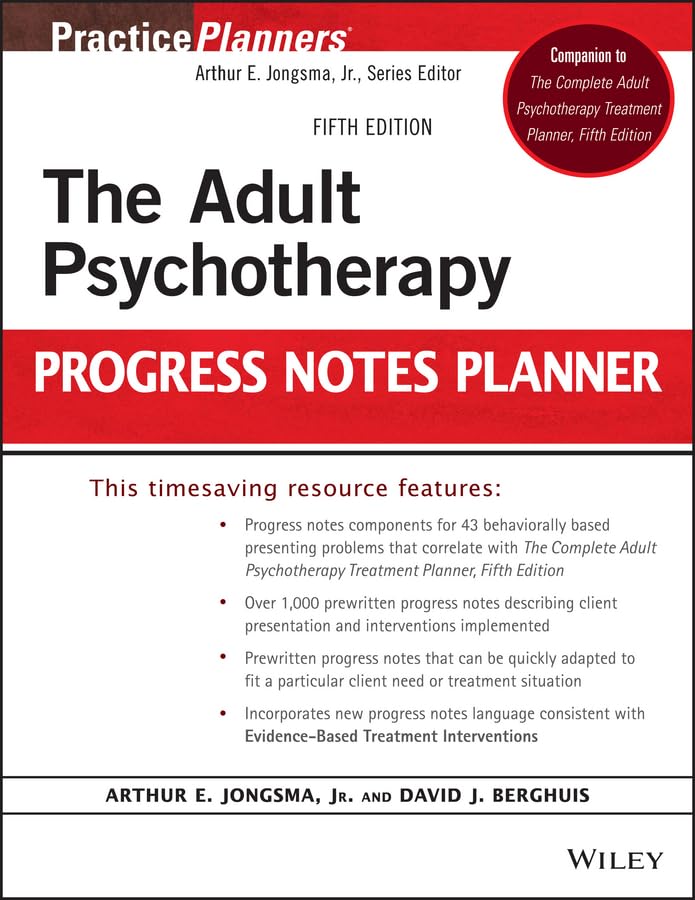 The Adult Psychotherapy Progress Notes Planner, 5Th Edition: Fifth Edition