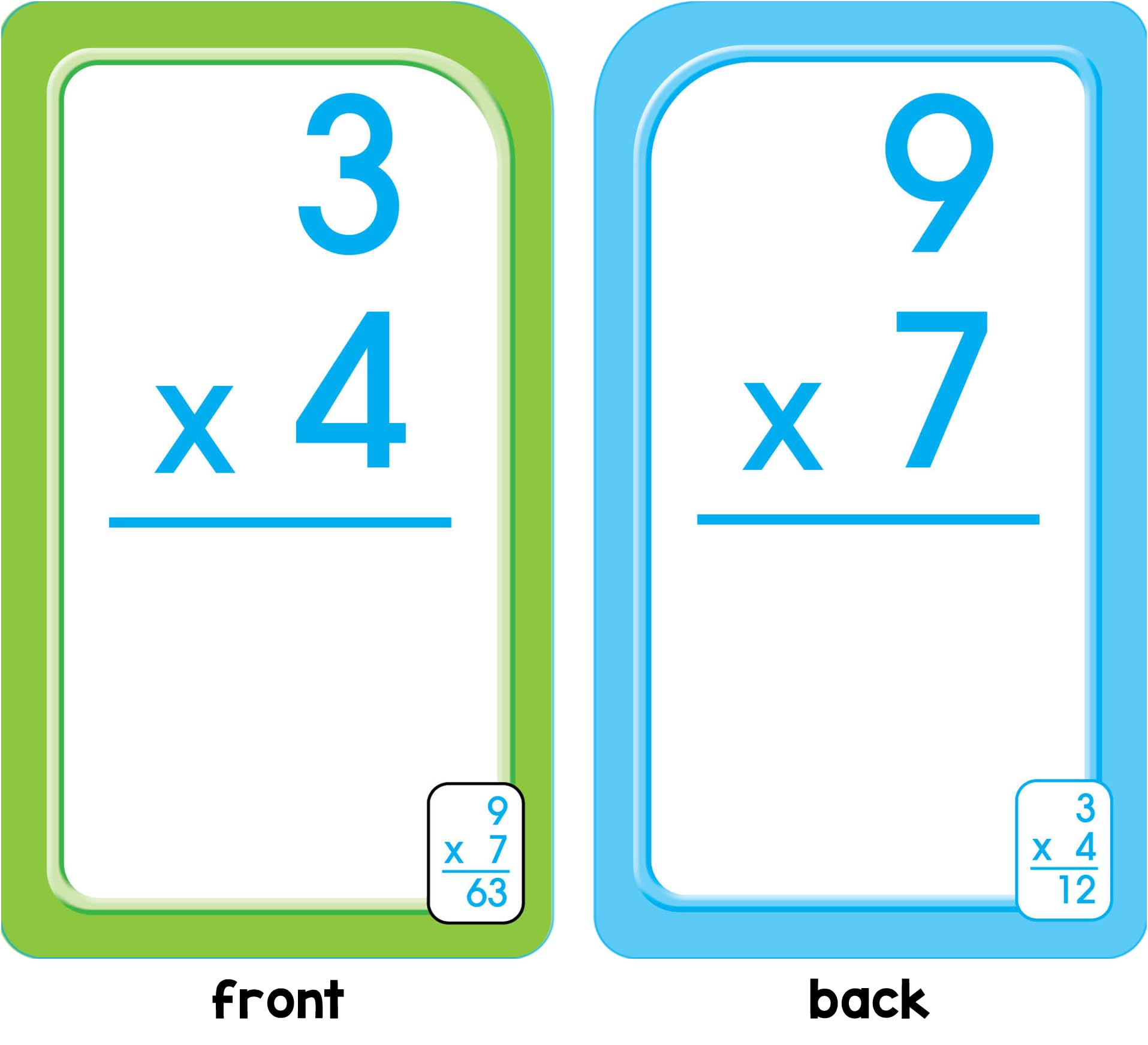 School Zone Multiplication 012 Flash Cards: 56 Math Cards, 3rd Grade, 4th Grade, Elementary Math, Multiplication Facts, Common ,Used