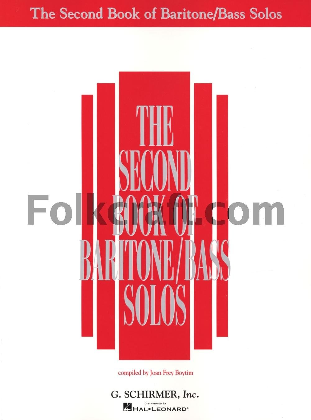 The Second Book Of Baritone/Bass Solos,New