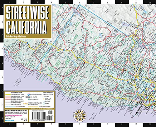 Streetwise California Map: Laminated State Road Map of California,Used