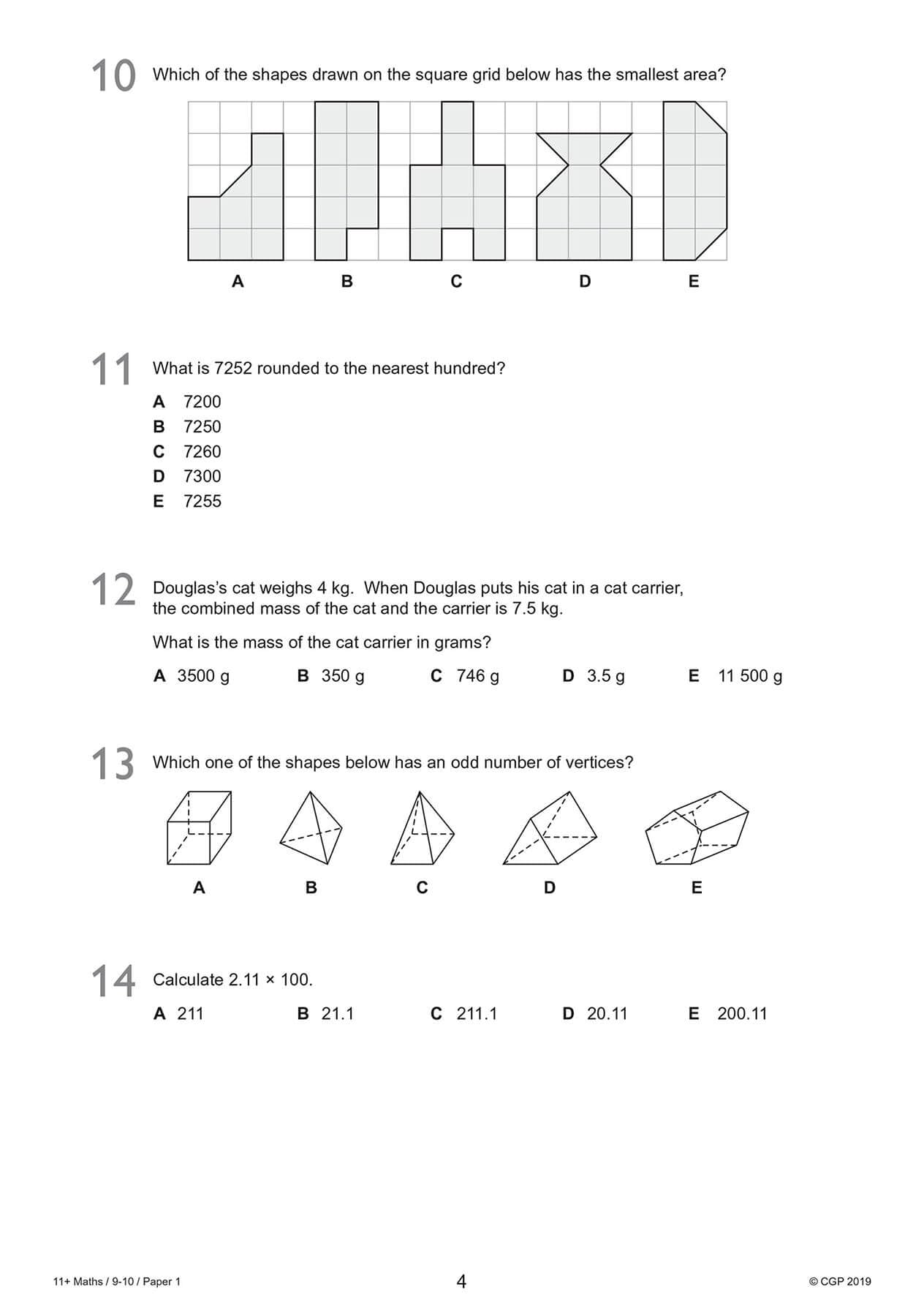New 11+ GL Maths Practice Papers Ages 910 (with Parents' Guide & Online Edition) (CGP 11+ GL),Used