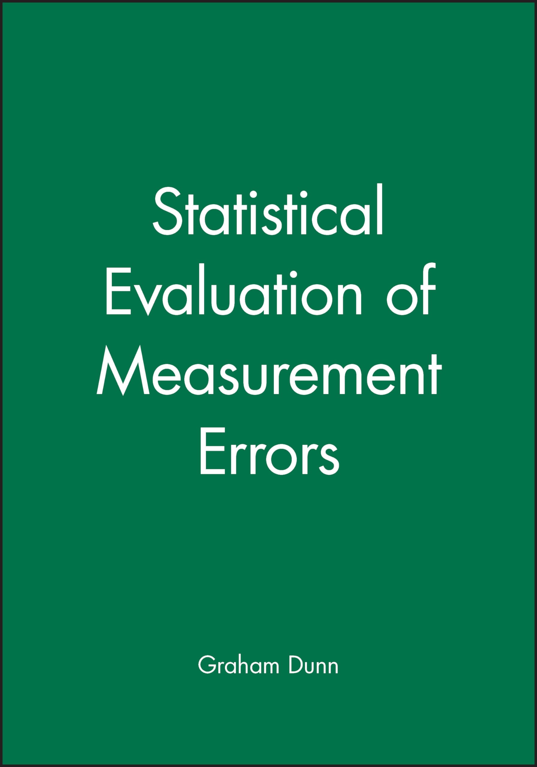 Statistical Evaluation Of Measurement Errors,Used