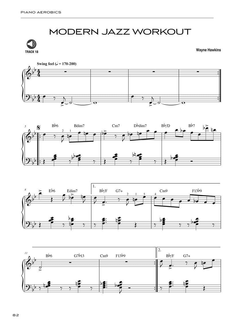 Piano Aerobics 40Week Workout for RealWorld Technique Jazz, Blues, Rock, and Classical Styles Improve Hand Independence, S,New
