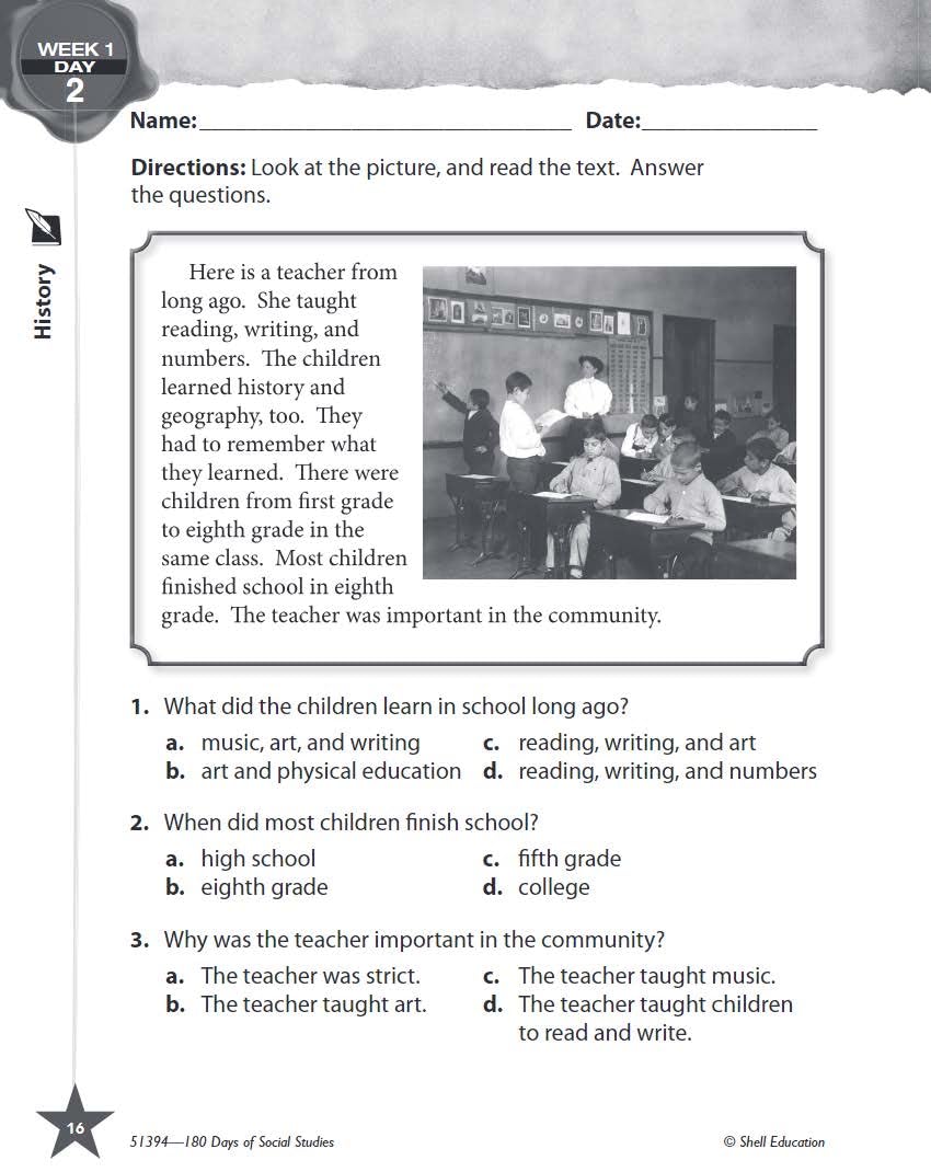 180 Days: Social Studies for 2nd Grade Practice Workbook for Classroom and Home, Cool and Fun Practice Created by Teachers (180 ,Used