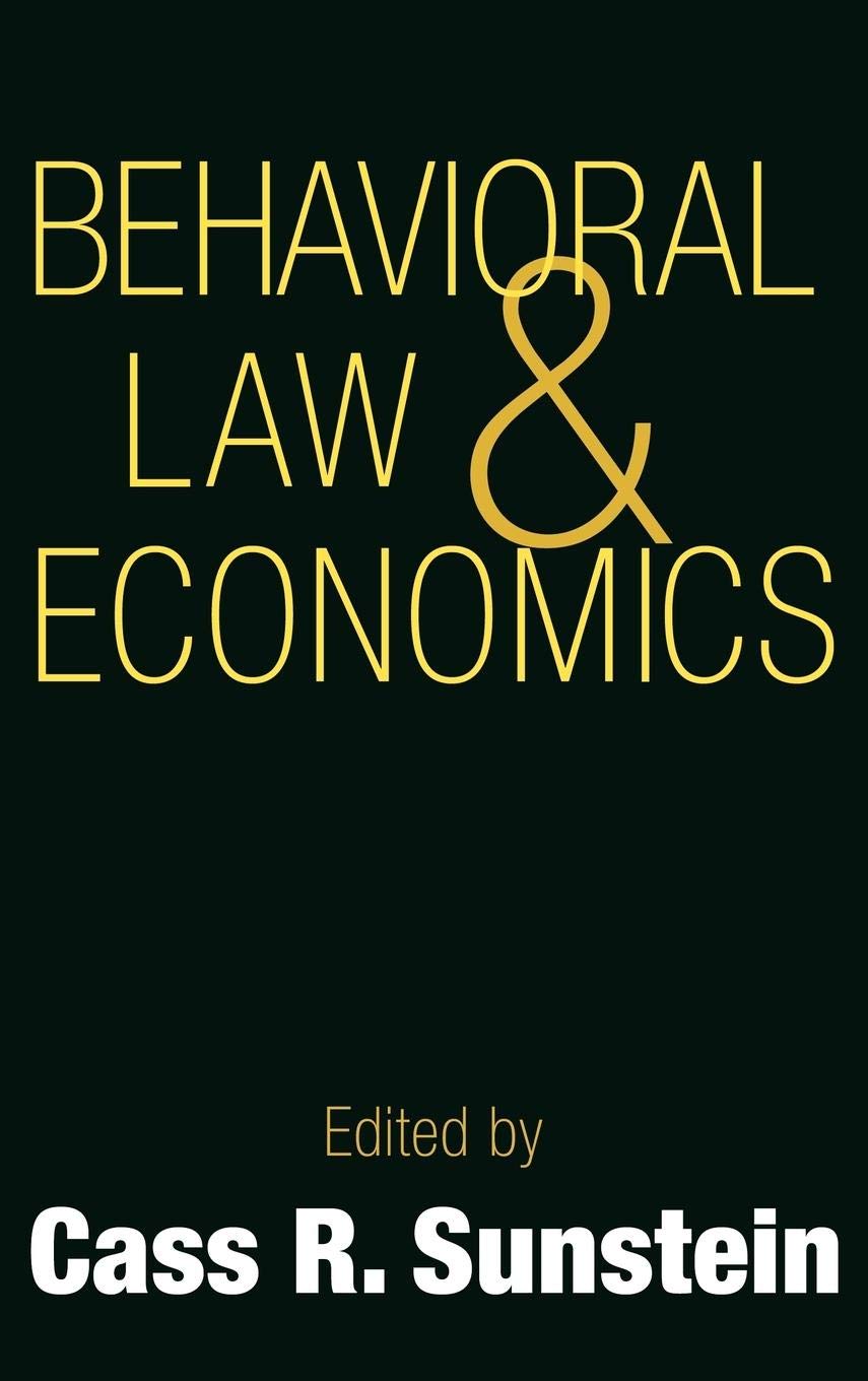 Behavioral Law and Economics (Cambridge Series on Judgment and Decision Making),Used