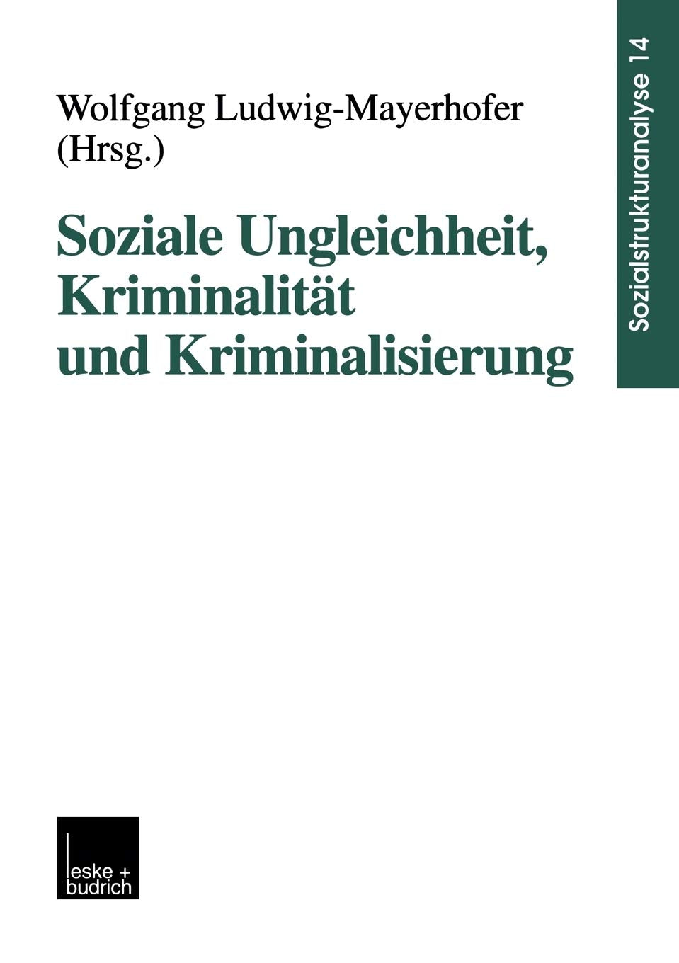 Soziale Ungleichheit, Kriminalitt und Kriminalisierung (Sozialstrukturanalyse, 14) (German Edition),Used