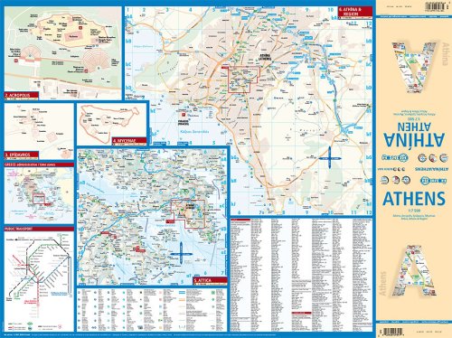 Laminated Athens Map by Borch (English Edition),Used