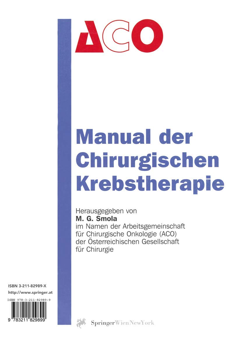 Manual Der Chirurgischen Krebstherapie (German Edition),Used
