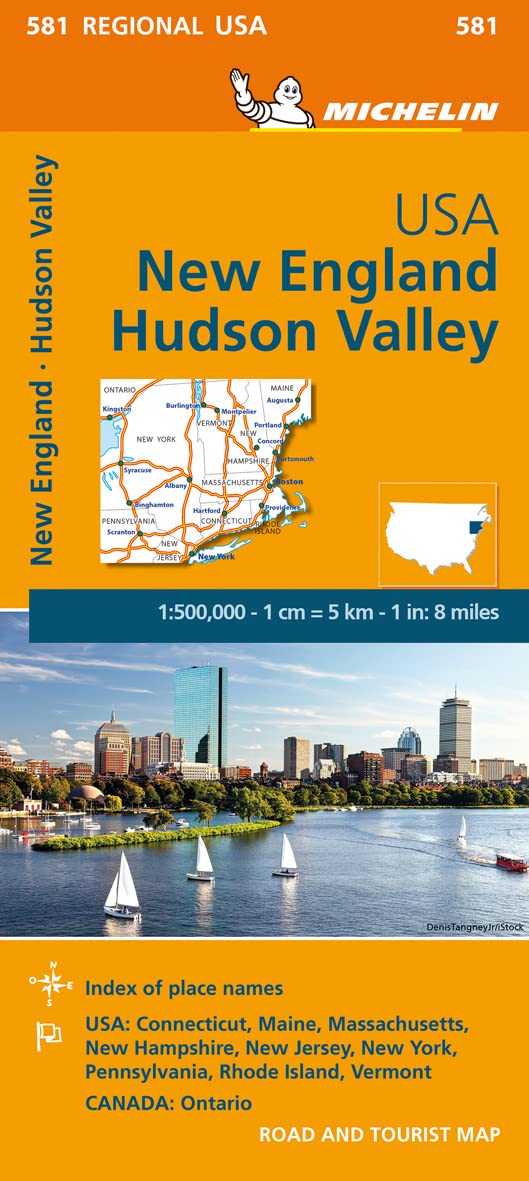 Michelin USA: New England, Hudson Valley Map 581 (Maps/Regional (Michelin)),Used
