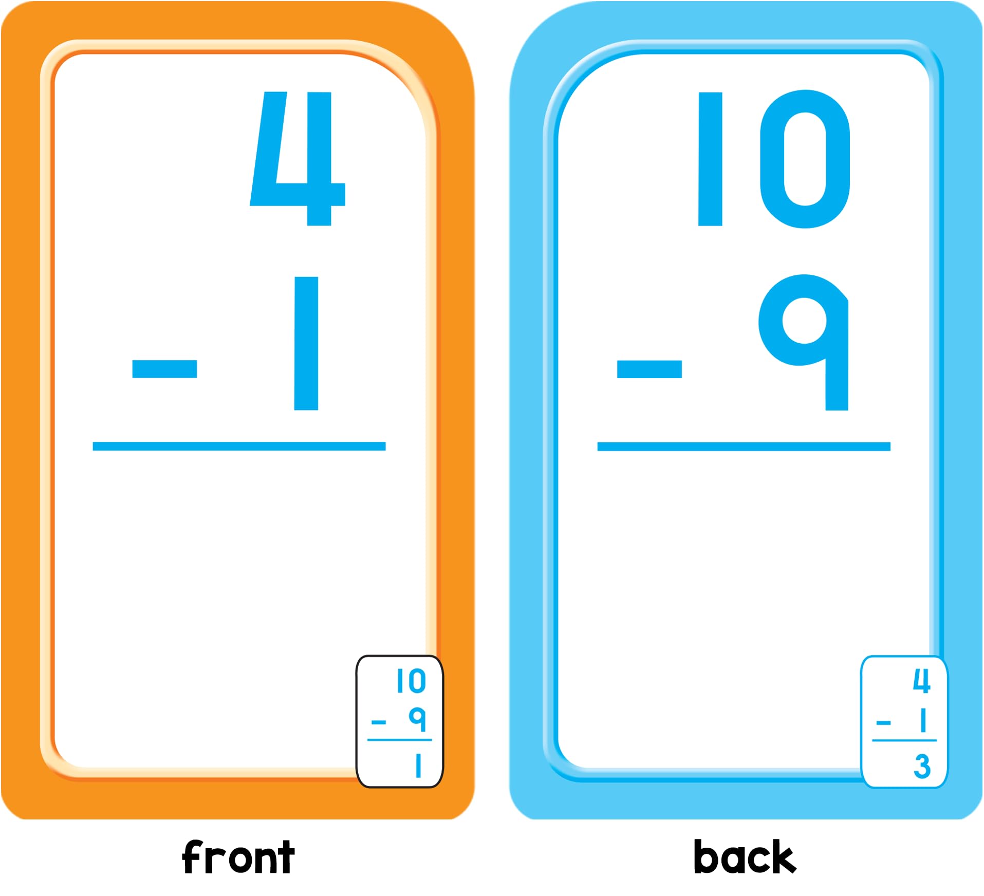 School Zone Subtraction 012 Flash Cards Ages 6 And Up, 1St Grade, 2Nd Grade, Numbers 012, Math, Problem Solving, Subtracti,Used