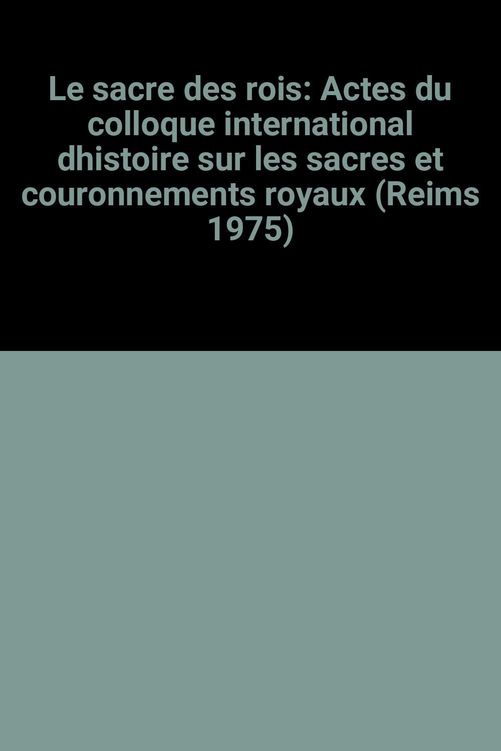 Sacre Des Rois,Used