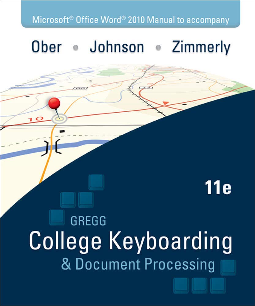 Microsoft Office Word 2010 Manual To Accompany Gregg College Keyboarding & Document Processing, 11Th Edition,New
