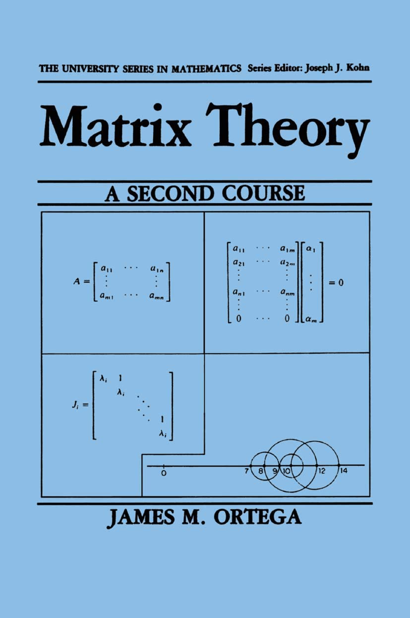 Matrix Theory: A Second Course (University Series in Mathematics),Used