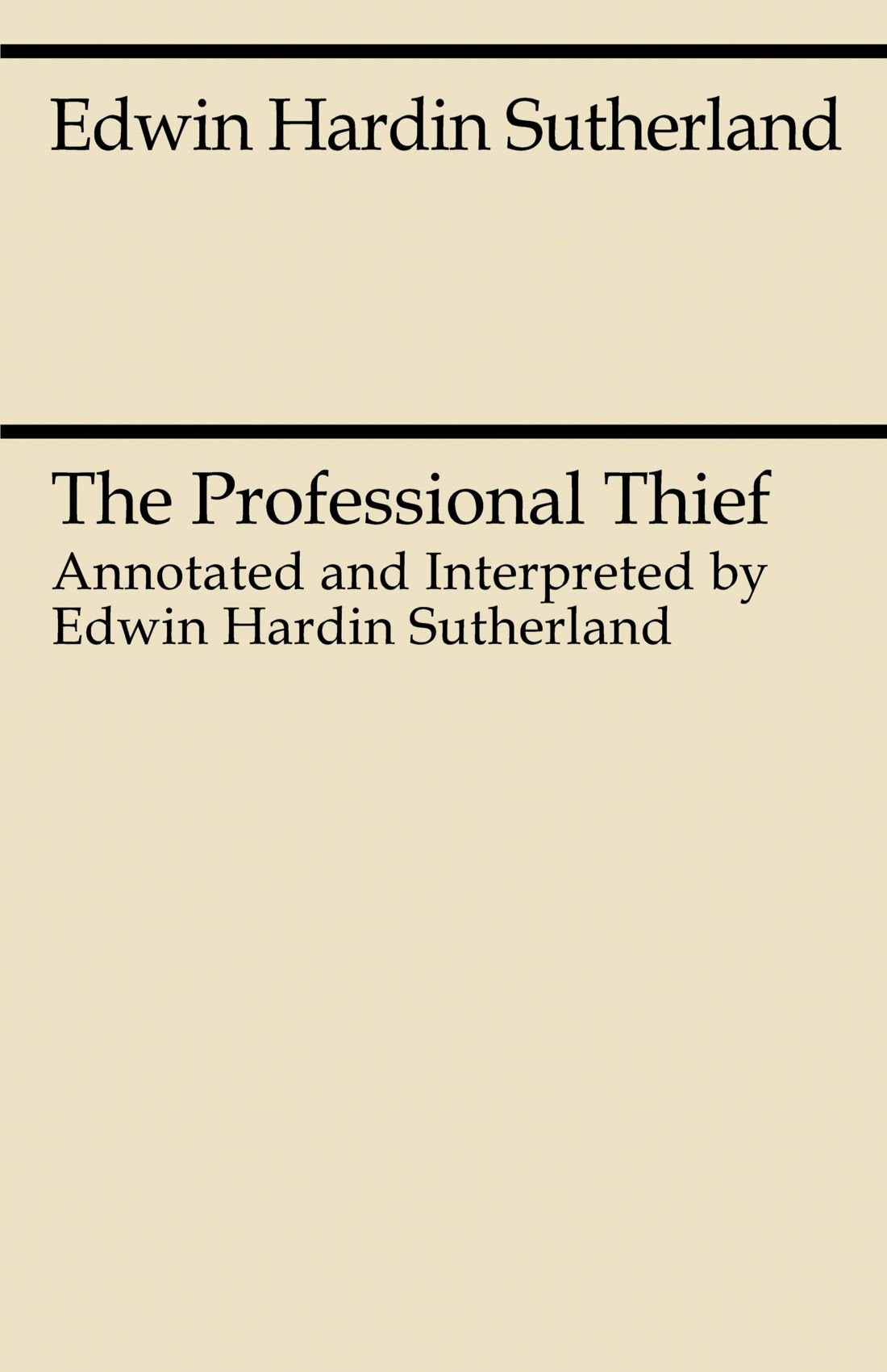 The Professional Thief (Midway Reprint),Used