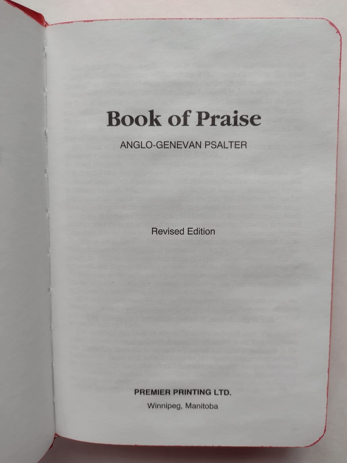 Book of Praise: AngloGenevan Psalter,Used