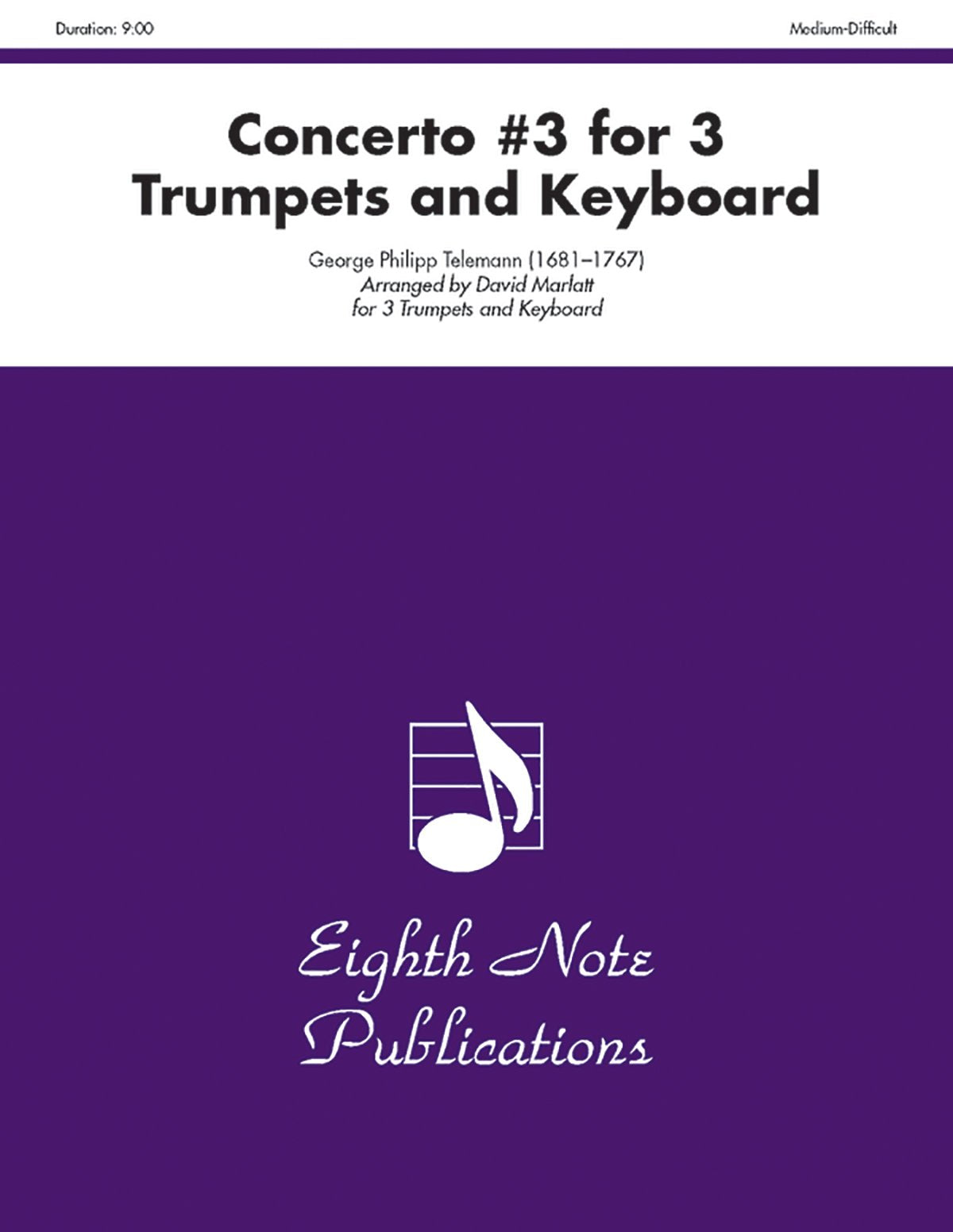 Concerto #3 For 3 Trumpets And Keyboard: Score & Parts (Eighth Note Publications),Used