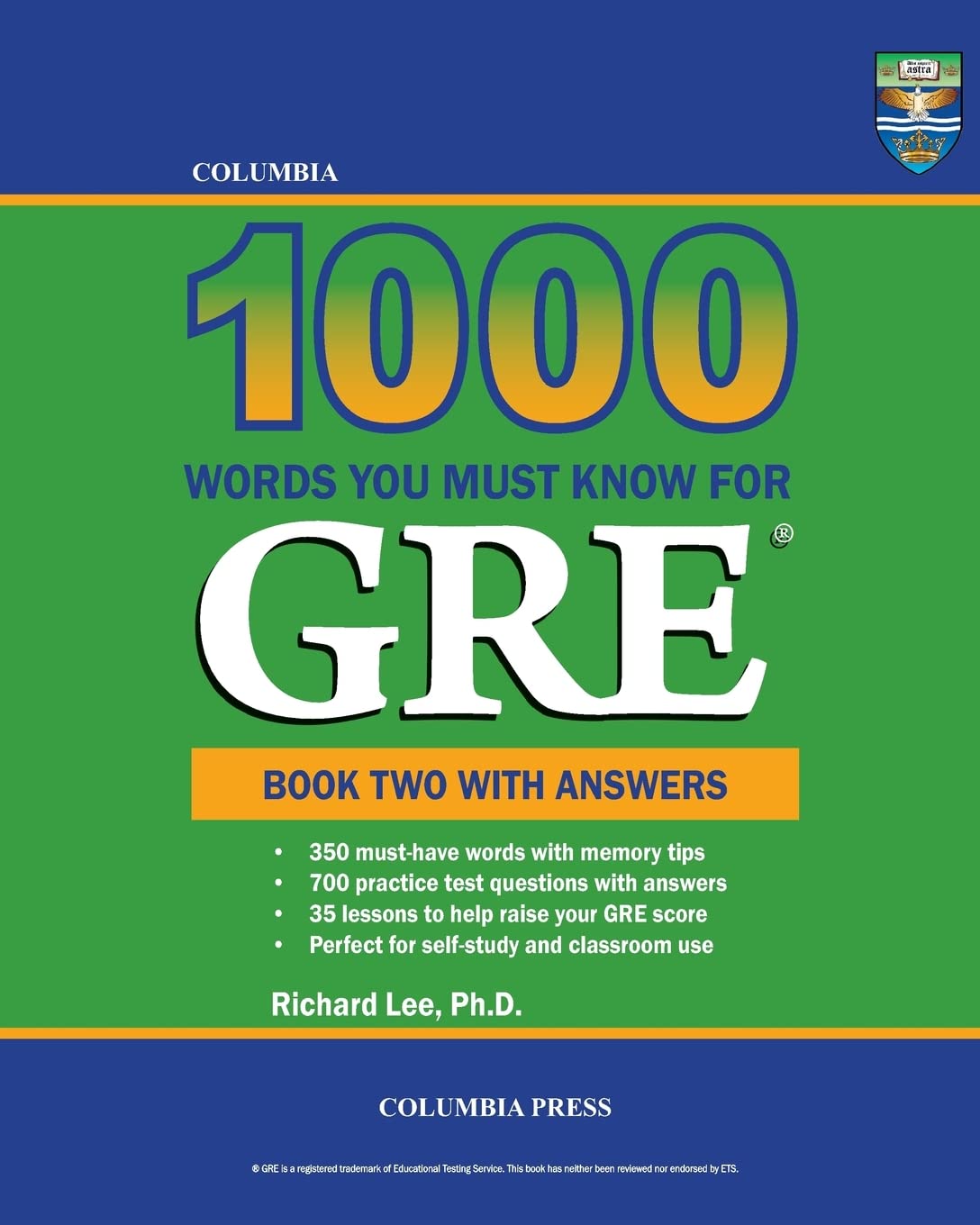 Columbia 1000 Words You Must Know for GRE: Book Two with Answers,Used